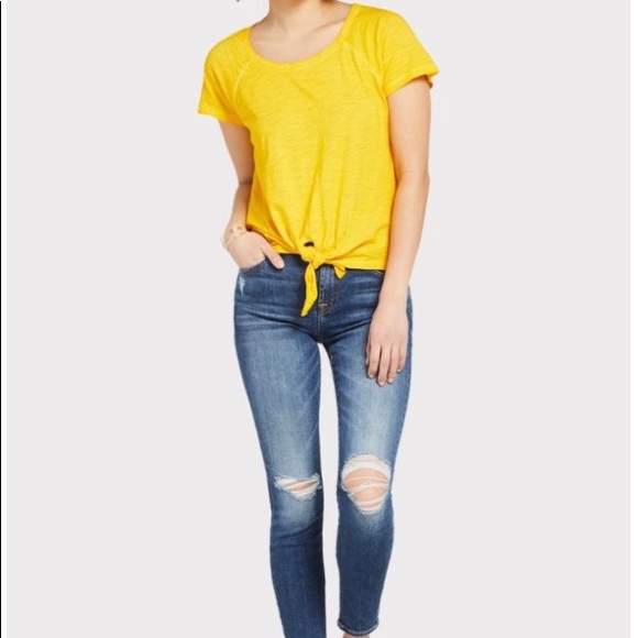 Sanctuary Yellow Front Tie Tee - Medium - Picture 2 of 8